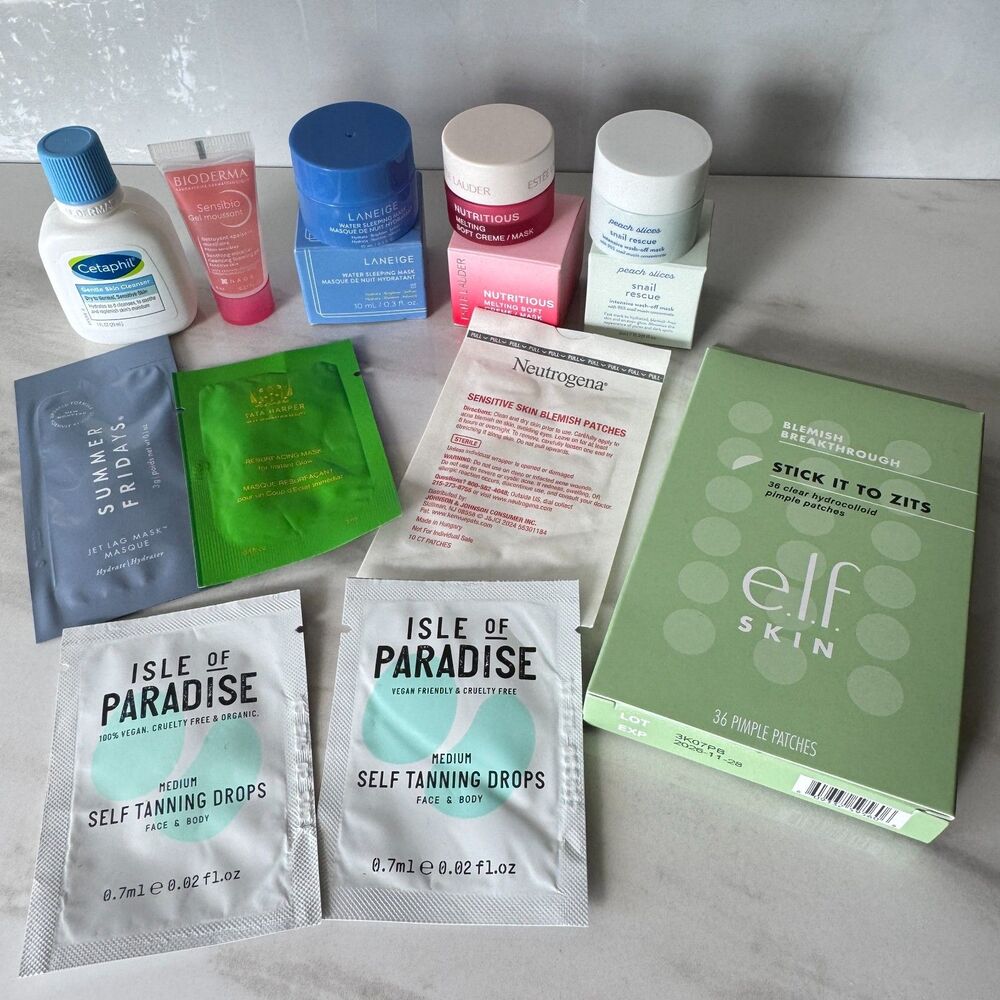 Skincare Bundle – Laneige, Estée Lauder, Bioderma, e.l.f., Tata Harper & More